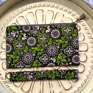 Cotton Set - Handmade Zippered Fashion Set: Bag & Key Chain Brand New Unused